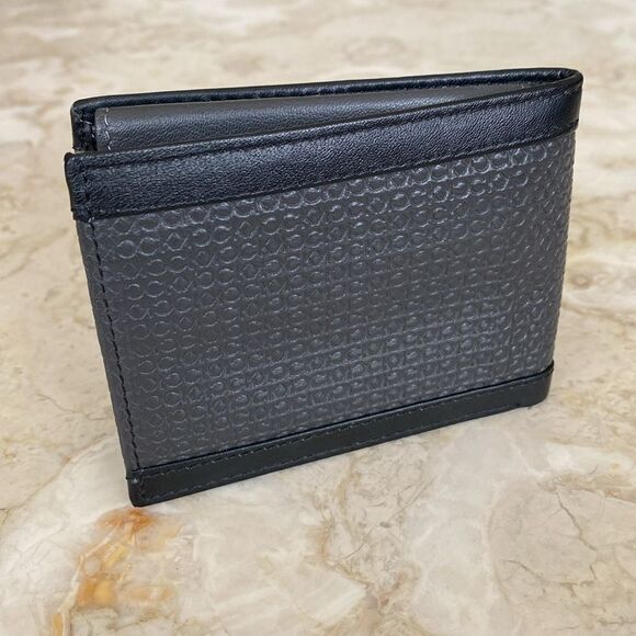 NWOT Calvin Klein Leather Compact RFID Protection Bifold Wallet - Picture 2 of 9